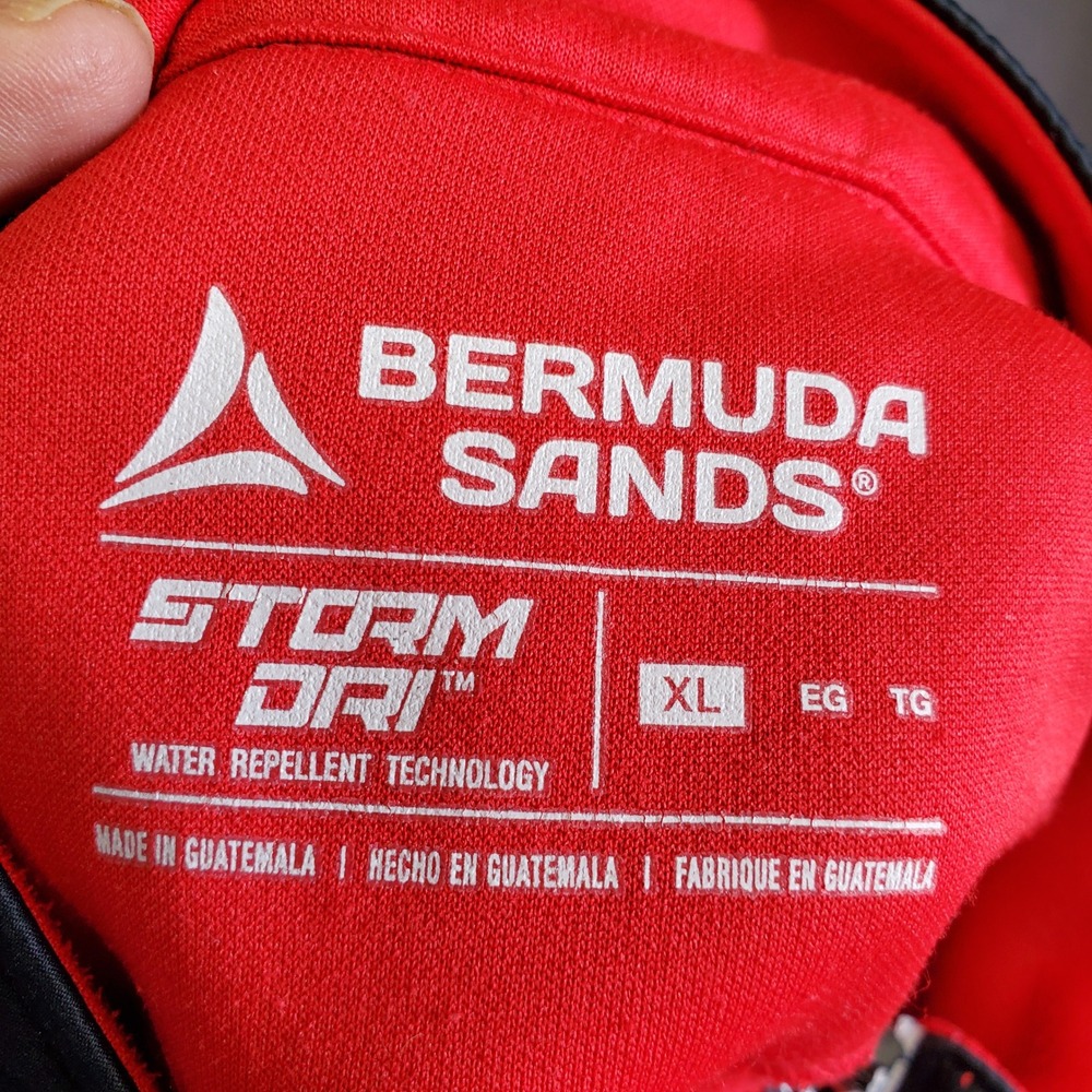 Bermuda Sands Storm Dri Mens XL Quarter Zip Pullover Red Black Grey Golf Jacket - Picture 3 of 8